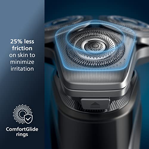 Philips Norelco 9500 Rechargeable Wet & Dry Electric Shaver with Quick Clean, Travel Case, Pop up Trimmer, S9985/84, Black