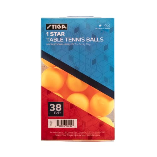 STIGA Orange 1 Star Table Tennis Balls 40mm ITTF Regulation Size and Weight Ping Pong Balls - Perfectly Round - Ideal for Recreational Play