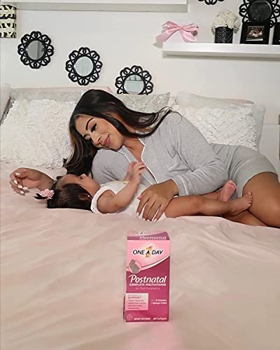 ONE A DAY Postnatal Complete Multivitamin for Post-Pregnancy with Folic Acid and Omega-3 DHA, 60 Count