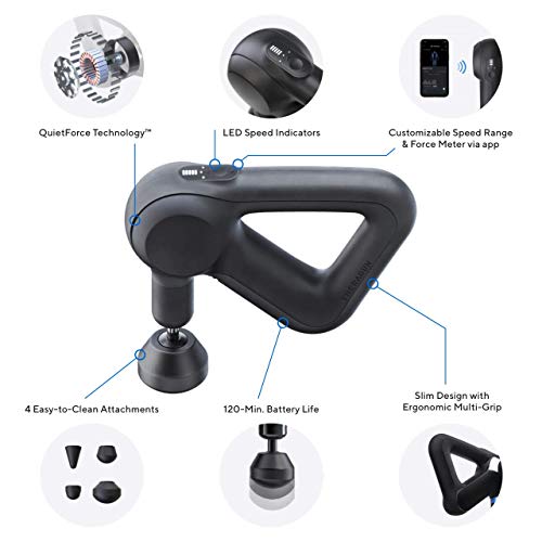 TheraGun Prime Quiet Deep Tissue Therapy Massage Gun - Bluetooth Enabled, Electric Percussion Massage Gun & Personal Massager for Pain Relief in Neck, Back, Leg, Shoulder and Body