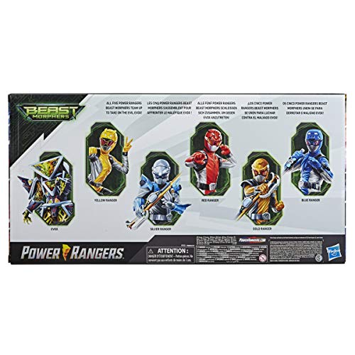 Power Rangers Beast Morphers 6 Inch Action Figure Multipack 6 Figures Included and Villain Toys with Accessories Inspired by The TV Show