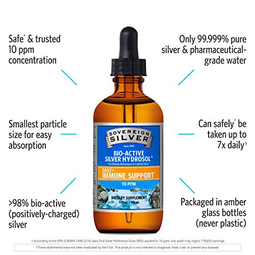 Sovereign Silver Bio-Active Silver Hydrosol for Immune Support - Colloidal Silver Liquid