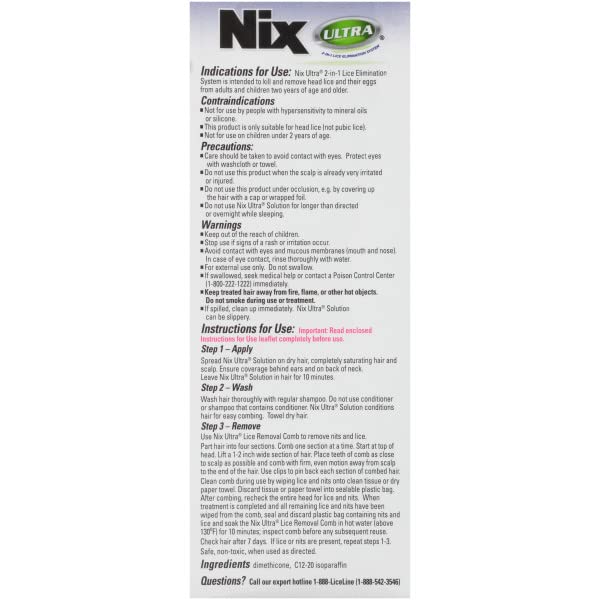 Nix Ultra 2-in-1 Lice Treatment - 3.4 oz, Pack of 2