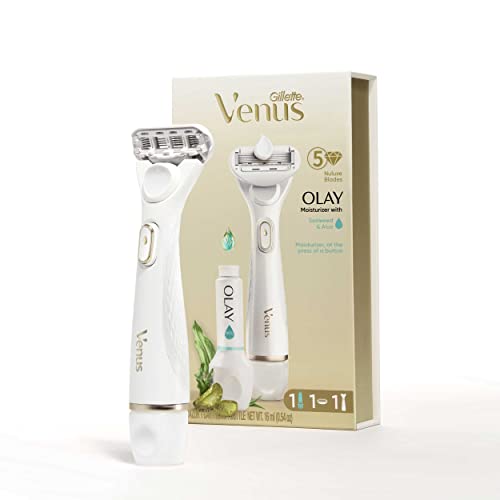 Gillette Venus Radiant Skin Moisturizing Women’s Razor for Dry and Sensitive Skin with Olay Moisturizer Dispenser