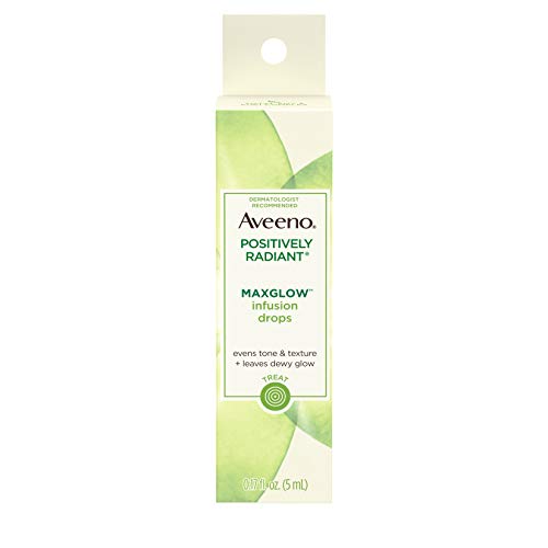 Aveeno Positively Radiant MaxGlow Infusion Drops with Moisture Rich Soy & Kiwi Complex Hypoallergenic Non-Comedogenic Paraben- Phthalate-Free Moisturizing Facial Serum fl. oz