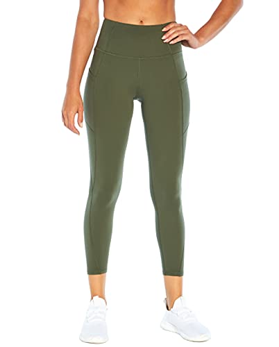 Jessica Simpson Sportswear Women's Standard Tummy Control Pocket Ankle Legging, Thyme, Medium