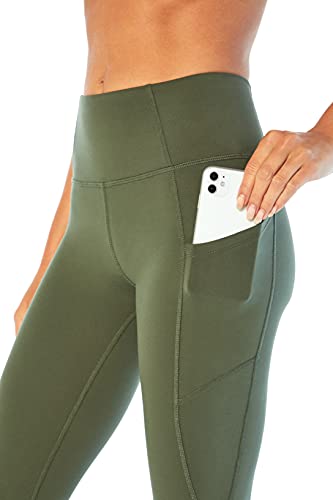 Jessica Simpson Sportswear Women's Standard Tummy Control Pocket Ankle Legging, Thyme, Large