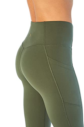 Jessica Simpson Sportswear Women's Standard Tummy Control Pocket Ankle Legging, Thyme, Large