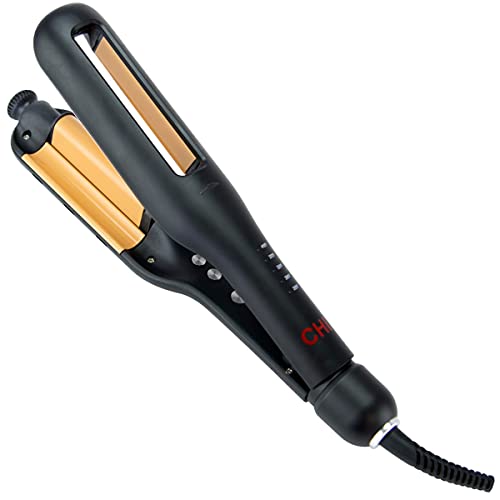 CHI Ceramic Multi-Wave Styler - Hairstyles with Adjustable Barrel for Customizable Waves, Reduces Frizz & Static and Increases Shine, Black