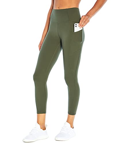 Jessica Simpson Sportswear Women's Standard Tummy Control Pocket Ankle Legging, Thyme, Large