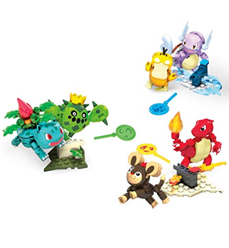 MEGA Pokémon Action Figure Building Toys Set for Kids, Trainer Team Challenge with 450 Pieces, 6 Poseable Characters and Accessories