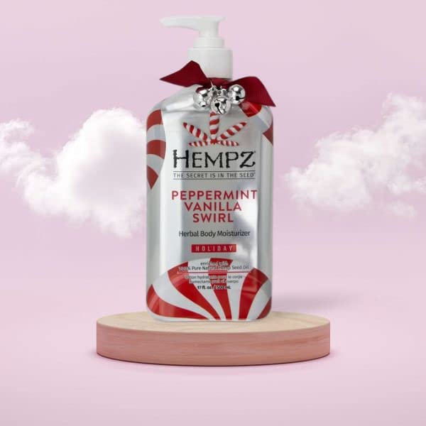 Hempz Limited Edition Lotion, Peppermint Vanilla Swirl Herbal Body Moisturizer, 17 oz.