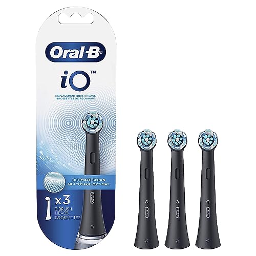 Oral-B iO Ultimate Clean Replacement Brush Heads, Black, 3 Count