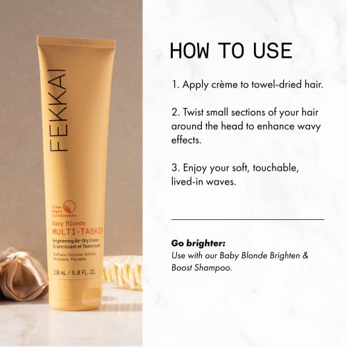 Fekkai Baby Blonde Multi-Tasker Brightening Air-Dry Creme - 5 oz - Brightens & Moisturizes Hair - Salon Grade, EWG Compliant, Vegan & Cruelty Free