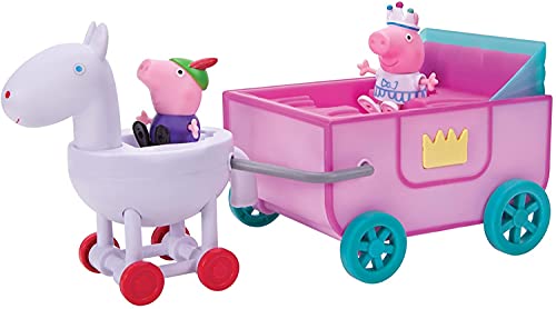 Peppa Pig Peppa Princess Carriage Vehicle Playset - Includes Peppa and Sir George Character Figures with Talking Carriage - Toy Gift for Kids - Ages 2+