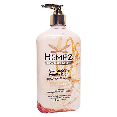 Hempz 2020 Limited-Edition Spun Sugar & Vanilla Bean Herbal Body Moisturizer - 17 Fl Oz, Hydrating Cream for All Skin Types & Tones