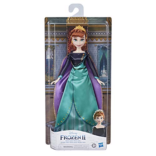 Frozen Disney's 2 Queen Anna Fashion Doll, Dress, Shoes, and Long Red Hair, Toy for Kids 3 Years Old and Up