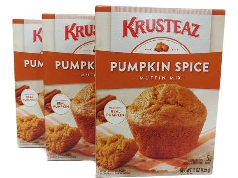 Krusteaz Pumpkin Spice Muffin Mix, 15 oz. Box (Pack of 3)