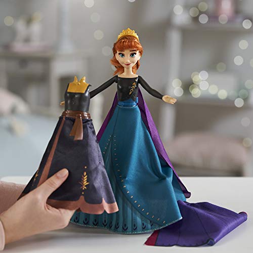 Disney Frozen 2 Anna's Queen Transformation Fashion Doll with 2 Outfits and 2 Hair Styles, Toy Inspired 2