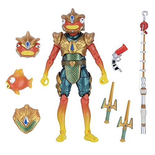 Fortnite Legendary Series Atlantean Fishstick, 6-inch Figure with Harvesting Tools, Weapon, Back Bling, Interchangeable Faces. Other Styles Include Blackheart, Scuba Jonesy, Scratch, and More