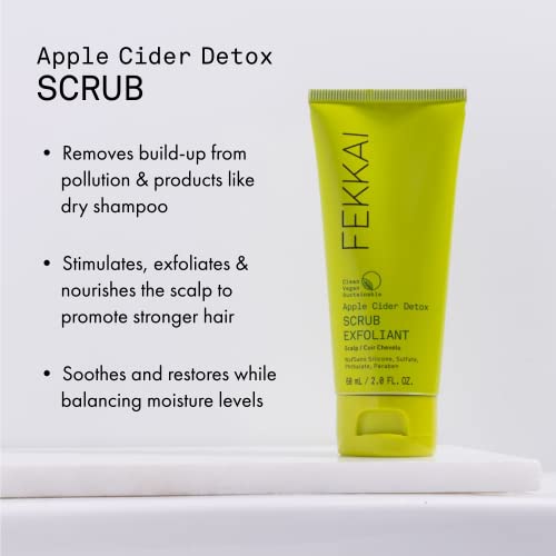 Fekkai Apple Cider Detox Scrub - oz Pre-Shampoo Treatment Salon Grade EWG Compliant Vegan & Cruelty Free Promotes Hair Scalp Health