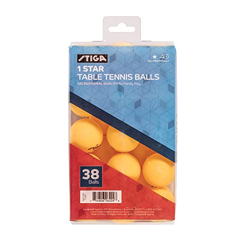 STIGA Orange 1 Star Table Tennis Balls 40mm ITTF Regulation Size and Weight Ping Pong Balls - Perfectly Round - Ideal for Recreational Play