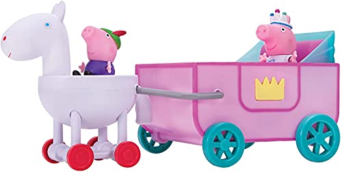 Peppa Pig Peppa Princess Carriage Vehicle Playset - Includes Peppa and Sir George Character Figures with Talking Carriage - Toy Gift for Kids - Ages 2+