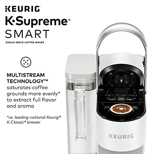 Keurig K-Supreme SMART Coffee Maker, MultiStream Technology, Brews 6-12oz Cup Sizes, White