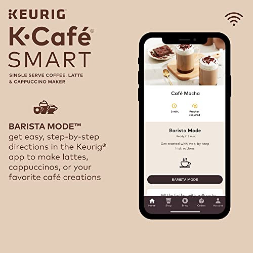 Keurig K-Cafe SMART Single Serve K-Cup Pod Coffee, Latte and Cappuccino Maker, Black