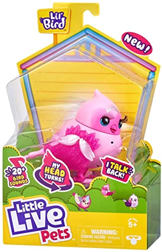 Little Live Pets Lil' Bird - Single Pack of Bird by Little Live Pets - New Moving Head - Over 20 Bird Sounds - Reacts to Touch