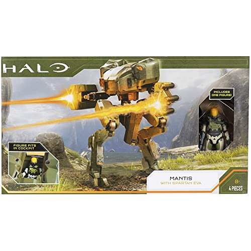 HALO Deluxe Figure - UNSC Mantis and Spartan EVA - Armor Defense System - Build Out Your Universe, Multicolor