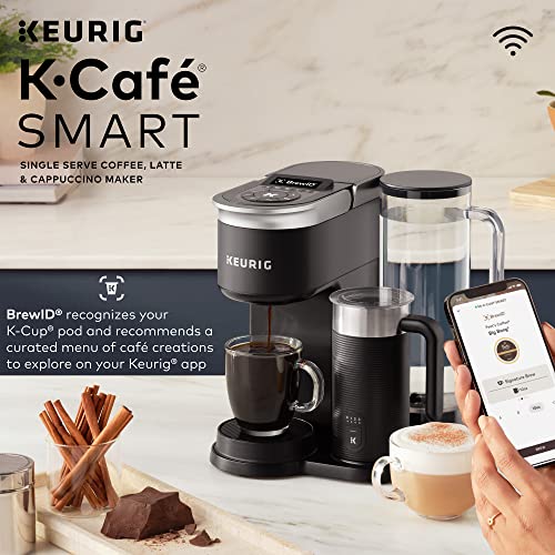 Keurig K-Cafe SMART Single Serve K-Cup Pod Coffee, Latte and Cappuccino Maker, Black