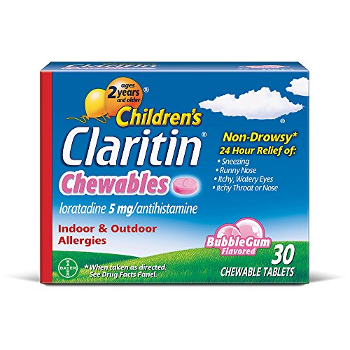 Claritin 24 Hour Allergy Chewables for Kids, Non Drowsy Allergy Relief, 30 Count