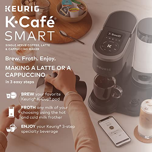 Keurig K-Cafe SMART Single Serve K-Cup Pod Coffee, Latte and Cappuccino Maker, Black