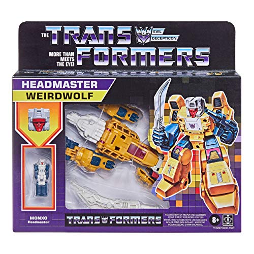 Transformers 2021 Modern Figure in Retro Packaging Decepticon Headmaster Weirdwolf with Monxo