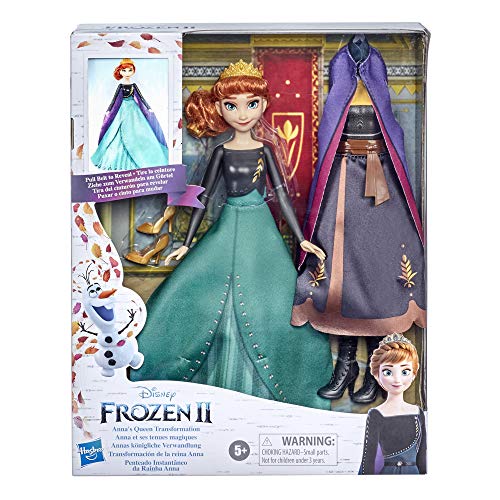 Disney Frozen 2 Anna's Queen Transformation Fashion Doll with 2 Outfits and 2 Hair Styles, Toy Inspired 2