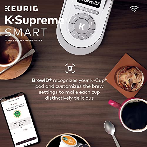 Keurig K-Supreme SMART Coffee Maker, MultiStream Technology, Brews 6-12oz Cup Sizes, White