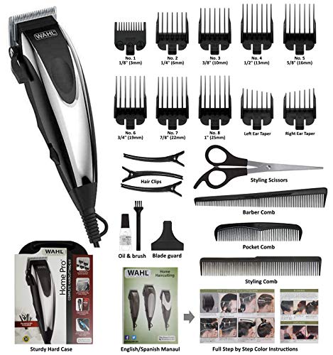 Wahl Hair Clipper Home Pro 22-Piece - Complete Men's Haircutting Kit