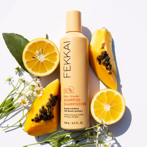 FEKKAI Baby Blonde Brighten & Boost Shampoo - 8.5 oz - Brightening Cleanser - Salon Grade, EWG Compliant, Vegan & Cruelty Free