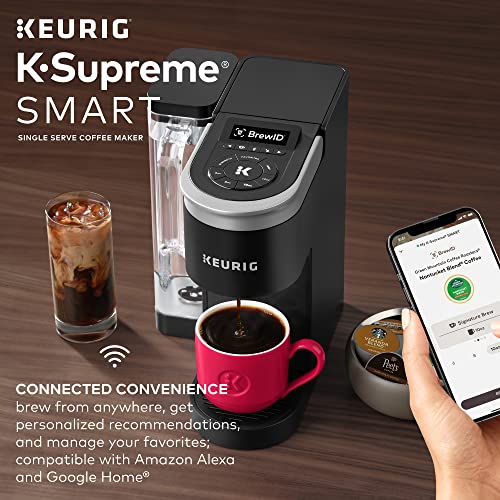 Keurig K-Supreme SMART Coffee Maker, MultiStream Technology, Brews 6-12oz Cup Sizes, Black