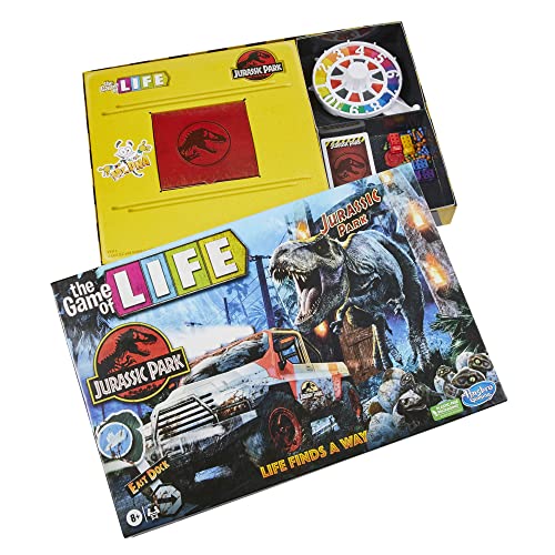 Hasbro Gaming The Game of Life Jurassic Park Edition, Family Board Game for Kids Ages 8 and Up, Inspired by The Original Hit Movie