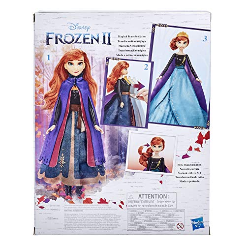 Disney Frozen 2 Anna's Queen Transformation Fashion Doll with 2 Outfits and 2 Hair Styles, Toy Inspired 2