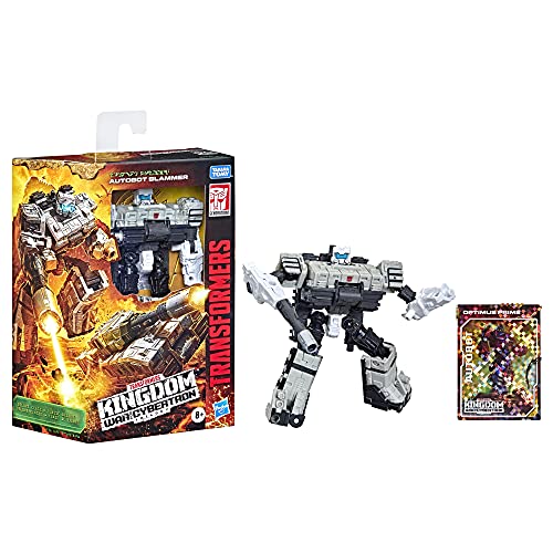 Transformers Toys Generations War for Cybertron: Kingdom Deluxe WFC-K33 Autobot Slammer Action Figure - Kids Ages 8 and Up, 5.5-inch