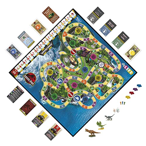 Hasbro Gaming The Game of Life Jurassic Park Edition, Family Board Game for Kids Ages 8 and Up, Inspired by The Original Hit Movie